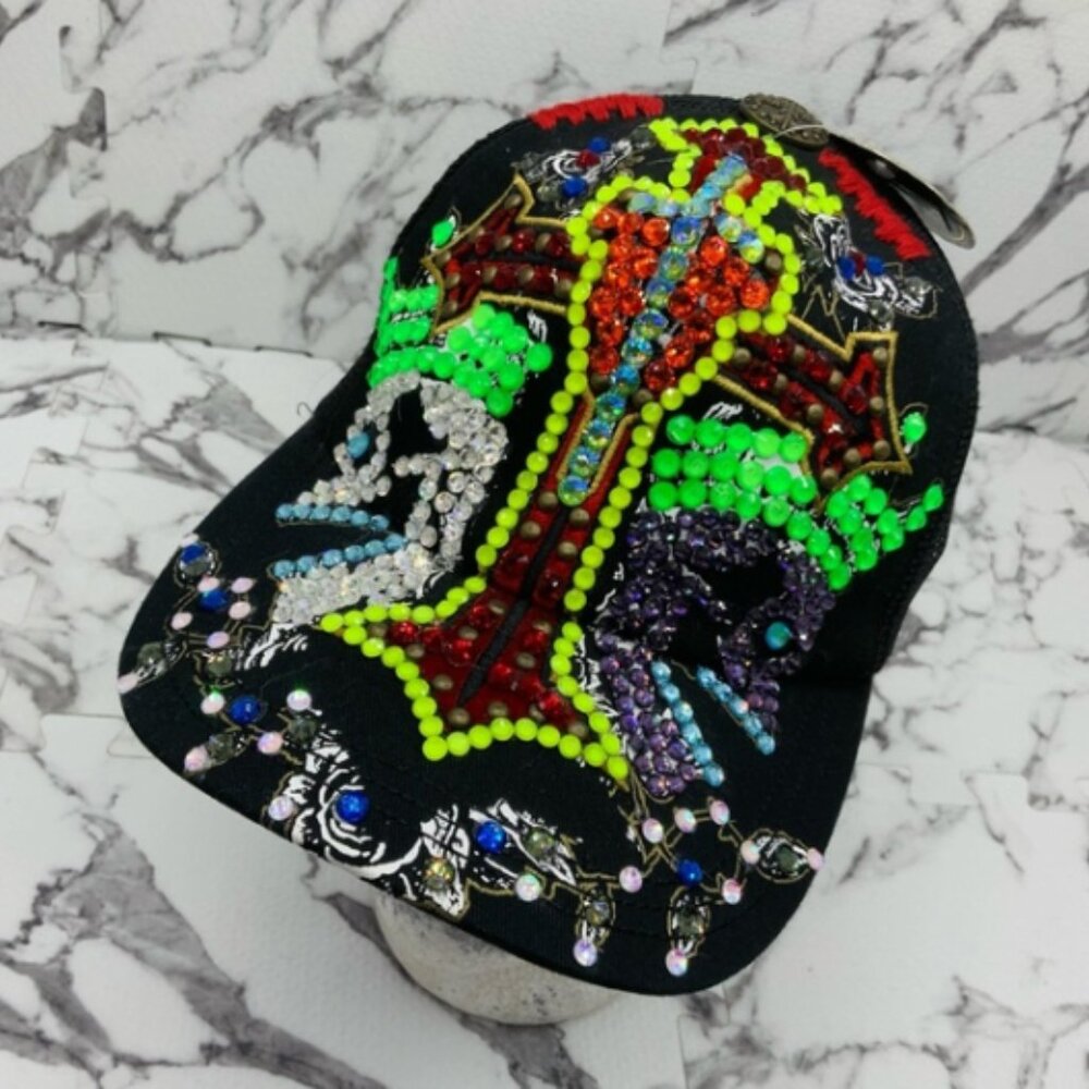 Men’s Double Skulls Trucker Hat by Rebel Spirit NWT